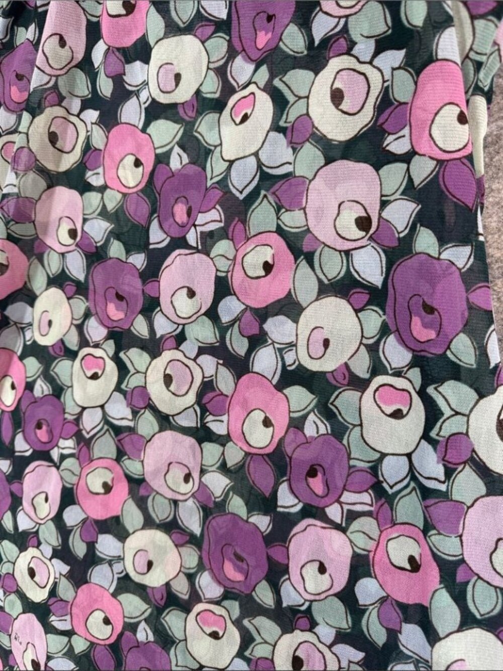 Y2K Floral Print Chemise Slip Tunic Dress Purple Small Cottagecore Festival - Picture 12 of 13